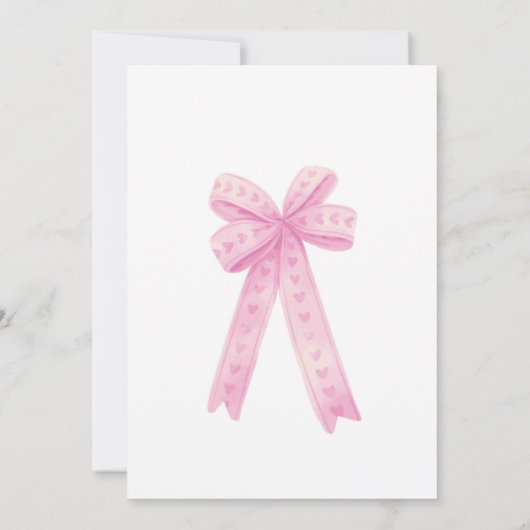 Invitation Première Filles de la Bow rose modifiable Invitati (Dos)