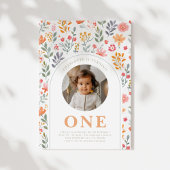 Invitation Première Fleur sauvage d'anniversaire de la petite