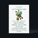 Invitation Première naissance personnalisée 1ère fête d'anniv<br><div class="desc">Cette adorable aquarelle design graphique abeille en couleurs vives apportera de l'originalité à la première fête d'anniversaire de votre bébé. Il fait un cadeau merveilleux pour tout bébé qui appréciera cette oeuvre d'art. C'est le cadeau le plus délicieux pour la célébration de l'anniversaire de votre enfant. Si vous aimez cette...</div>