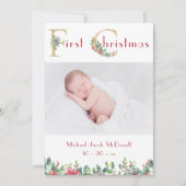 Invitation Première Noël, Annonce photo de bébé (Devant)