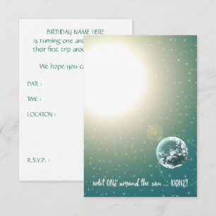 Invitation Première Orbite d'anniversaire autour du soleil