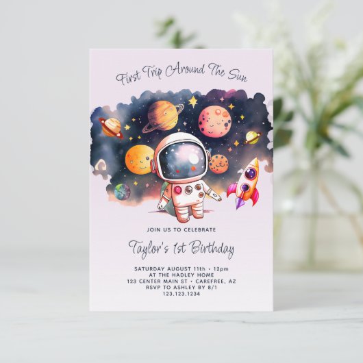 Invitation Première partie de l'espace autour du soleil (Debout devant)