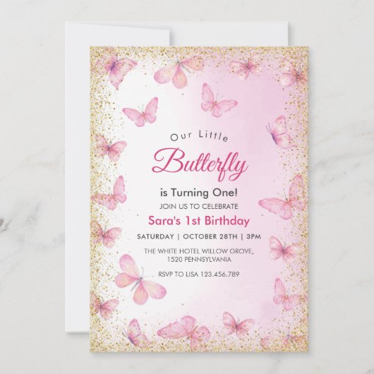 Invitation Première Parties scintillant d'anniversaire modern (Devant)