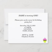 Invitation Première Personnaliser d'invitation de Cupcake ros (Dos)