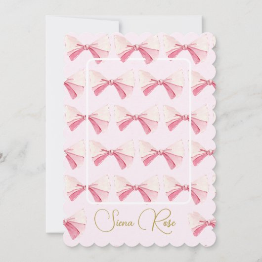 Invitation Première photo d'anniversaire aquarelle noeud papi (Dos)