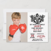 Invitation Première photo de boxe pour anniversaire Knockout (Devant)