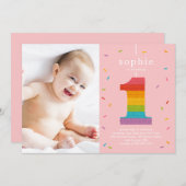 Invitation Première Piñata Baby Première fête d'anniversaire  (Devant / Derrière)