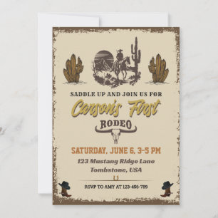 Invitation Première Rodéo Cowboy Fête d'anniversaire Invitati