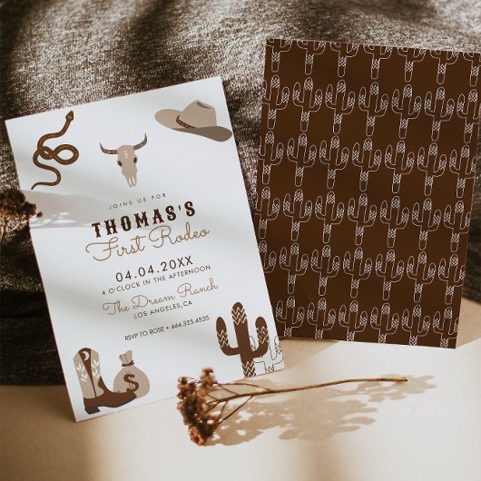 Invitation Première Rodéo Cowboy Fête d'anniversaire Invitati