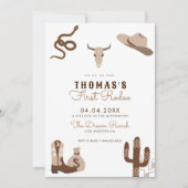 Invitation Première Rodéo Cowboy Fête d'anniversaire Invitati (Devant)