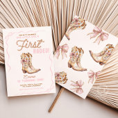 Invitation Première Rodéo de fille 1er anniversaire Invitatio