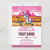 Invitation Première Rodeo mignonne cofille cheval bébé fête d (Devant)