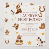 Invitation Première Rodéo Western Anniversaire de fête Invita (Devant / Derrière)