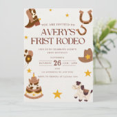Invitation Première Rodéo Western Anniversaire de fête Invita (Debout devant)