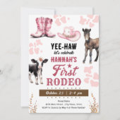 Invitation Première Rodéo Western Anniversaire fille (Devant)