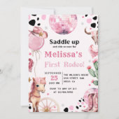 Invitation Première Rodéo Wild West Cowgirl Anniversaire Invi (Devant)