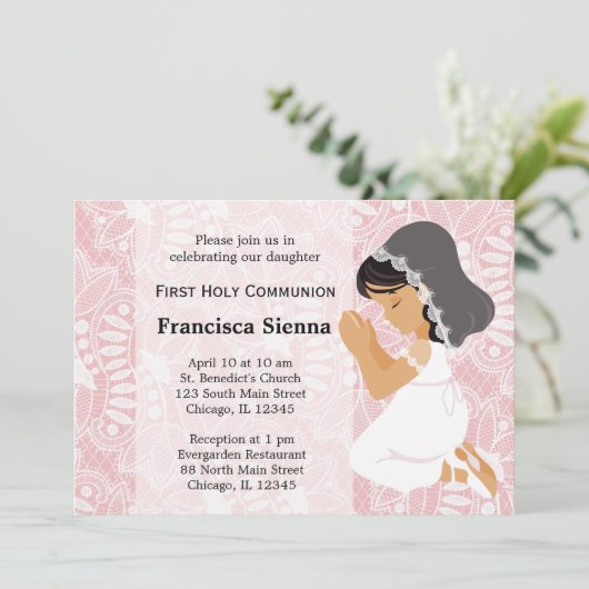 Invitation Première sainte communion (Debout devant)