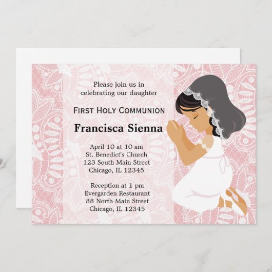 Invitation Première sainte communion (Devant / Derrière)