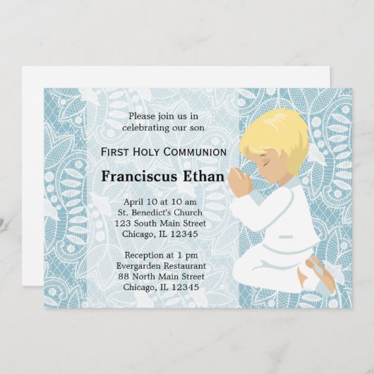 Invitation Première sainte communion (Devant / Derrière)