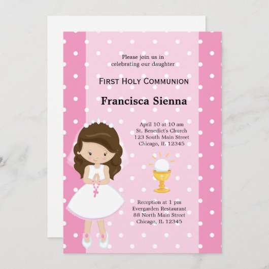 Invitation Première sainte communion (Devant / Derrière)