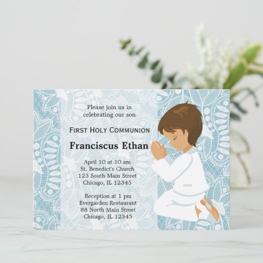 Invitation Première sainte communion (Debout devant)
