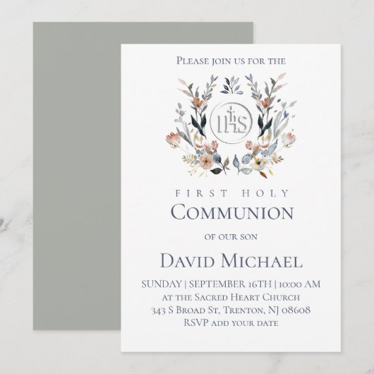 Invitation Première Sainte Communion  (Devant / Derrière)