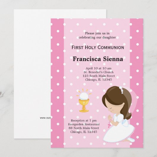 Invitation Première sainte communion (Devant / Derrière)