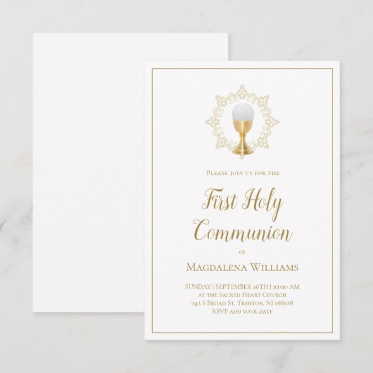 Invitation Première sainte communion (Devant / Derrière)