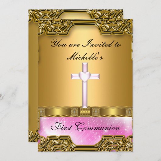 Invitation Première sainte communion (Devant / Derrière)