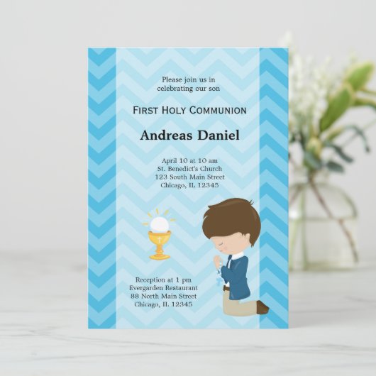 Invitation Première sainte communion (Debout devant)