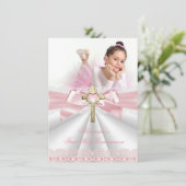 Invitation Première Sainte Communion 1ère Croix d'or Filles R (Debout devant)