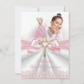 Invitation Première Sainte Communion 1ère Croix d'or Filles R (Devant)