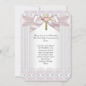 Invitation Première Sainte Communion 1re Filles Croix Dentell (Dos)