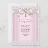 Invitation Première Sainte Communion 1re Filles Croix Dentell (Dos)