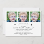 Invitation Première Sainte Communion 3-Photo Collage Garçon K (Devant)