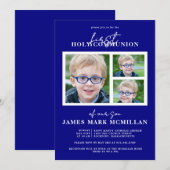 Invitation Première Sainte Communion 3-Photo Collage Garçon M (Devant / Derrière)