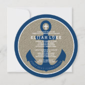 Invitation Première sainte communion | Ancre nautique garçon (Devant)