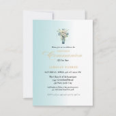 Invitation Première sainte communion aquarelle bleu splash (Devant)