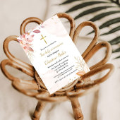 Invitation Première sainte communion aquarelle rose