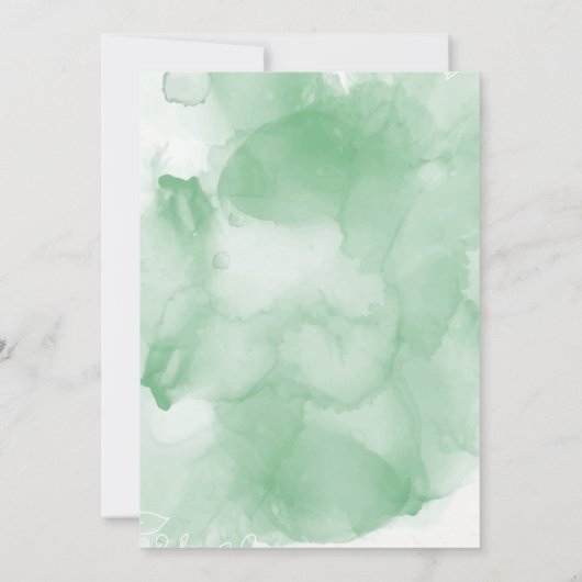 Invitation Première Sainte Communion Aquarelle verte (Dos)