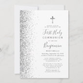 Invitation Première Sainte Communion Blanche avec Bordure Pai (Devant)