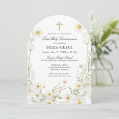 Invitation Première Sainte Communion Blancs marguerite Arc Fl (Debout devant)