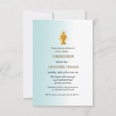 Invitation Première sainte communion bleu aquarelle splash (Devant)