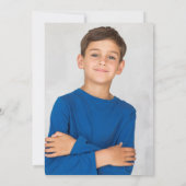 Invitation Première Sainte Communion Bleue Bleue Fleur Blanch (Dos)