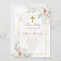 Première Sainte Communion Bohème Blanc Ivoire Flor