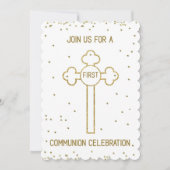 Invitation Première Sainte Communion Croix de coul (Devant)
