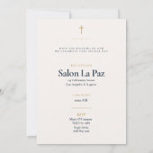 Invitation Première Sainte Communion Croix d'Or (Dos)