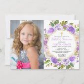 Invitation Première Sainte Communion de Fille lavande violett (Devant)
