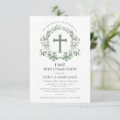 Invitation Première sainte communion de la fille de couronne  (Debout devant)
