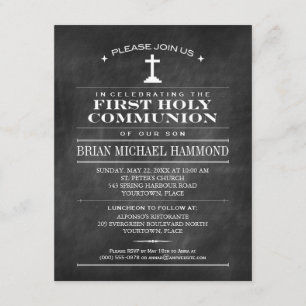 Invitation Première sainte communion de tableau simple
